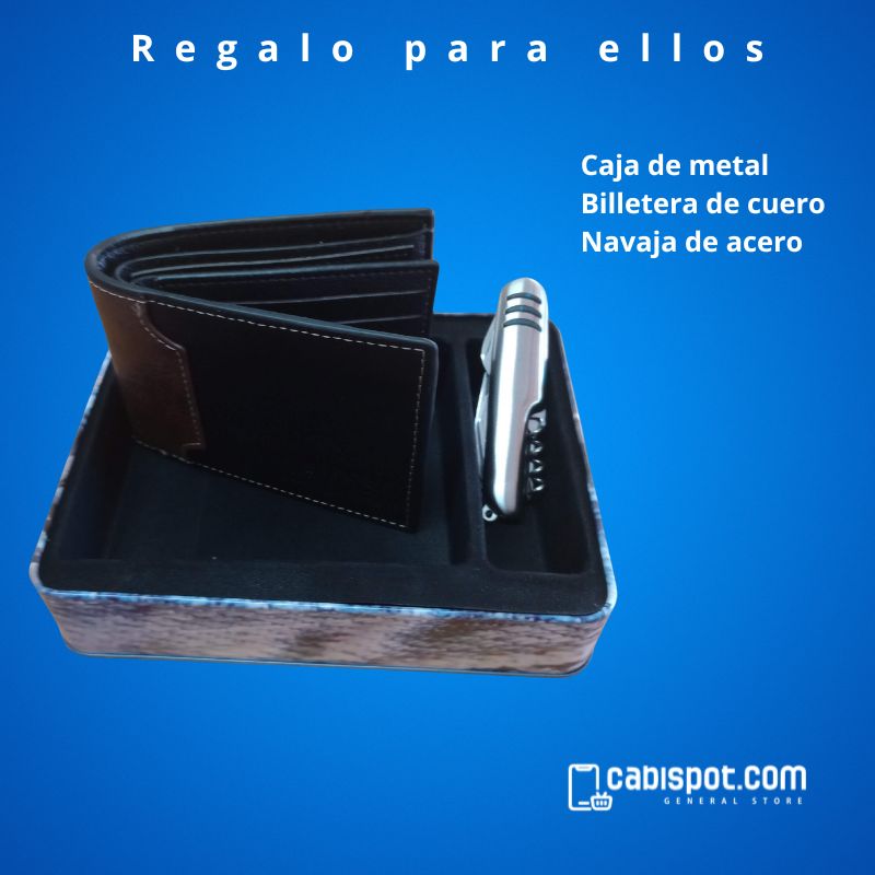 Caja de regalo, billetera y navaja - Imagen 3