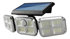 Lámpara triple, luz led solar.