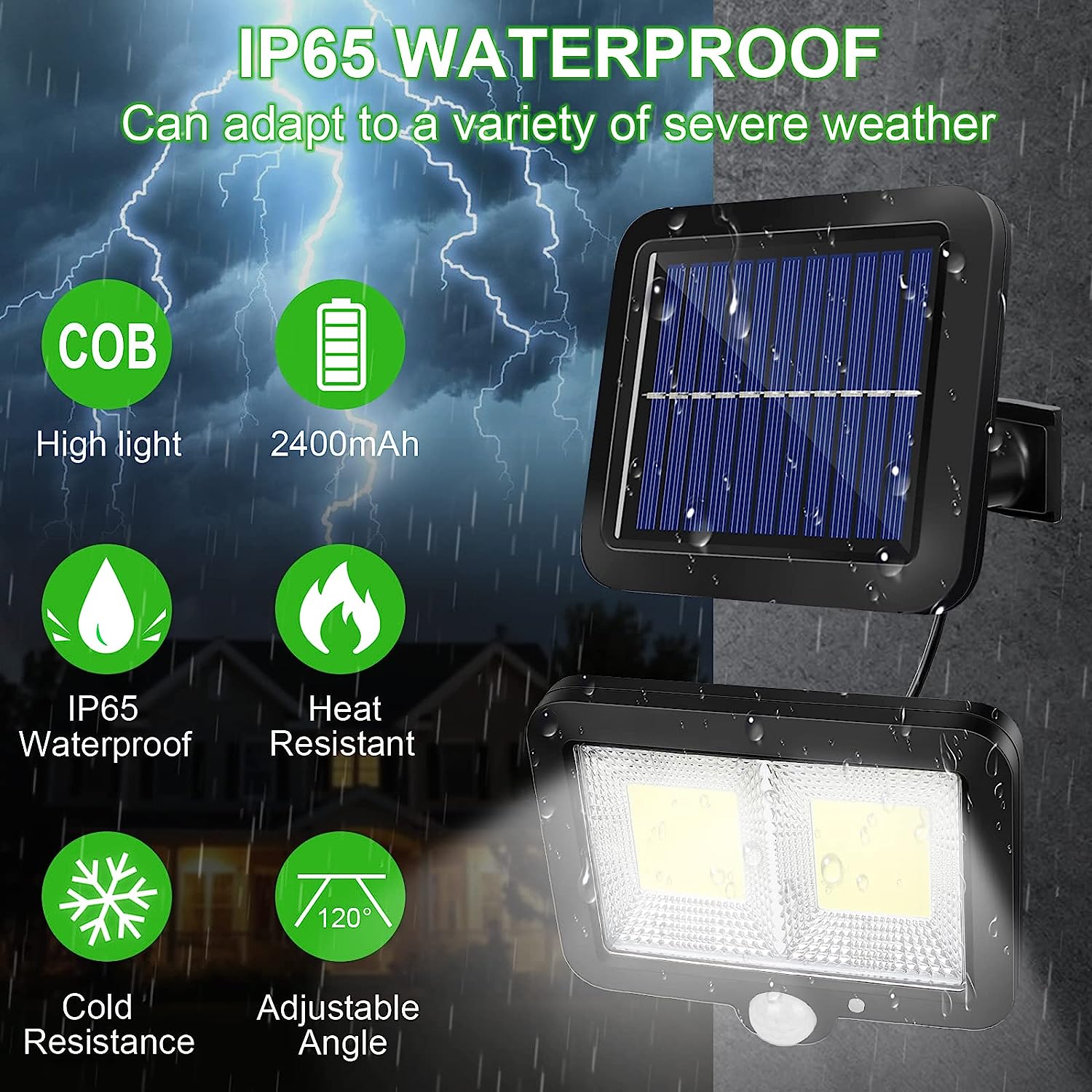 Lámpara de exterior con panel solar cableado. - Imagen 4