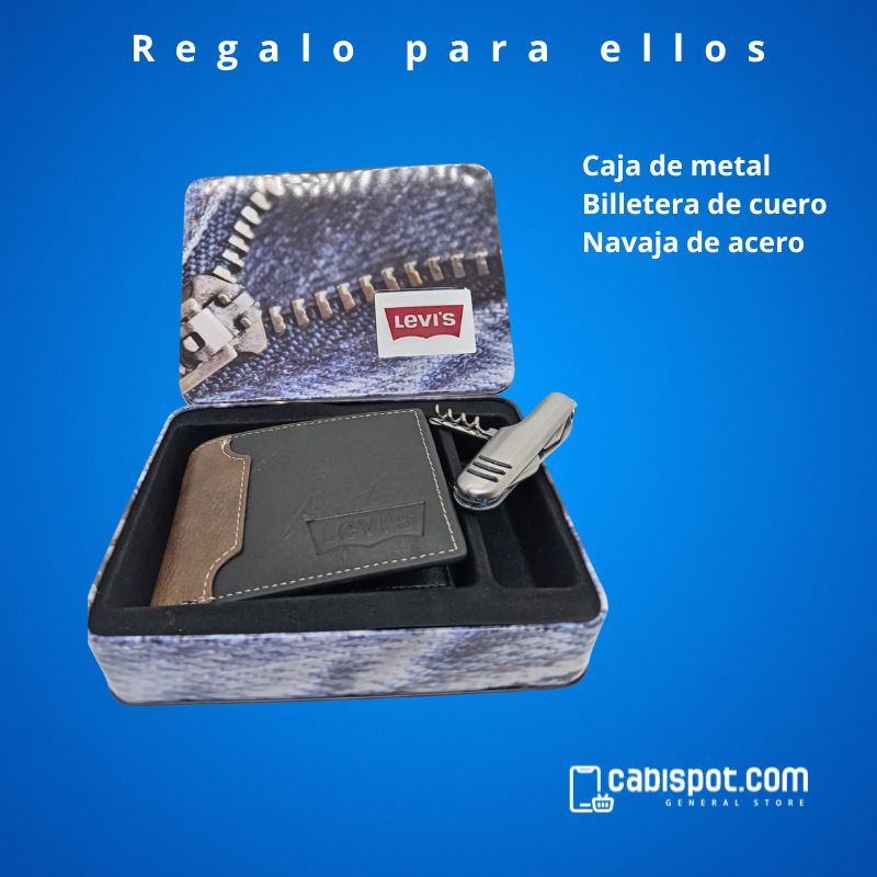 Caja de regalo, billetera y navaja - Imagen 2