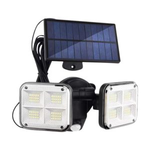 Lámpara para exterior doble, luz con panel solar.