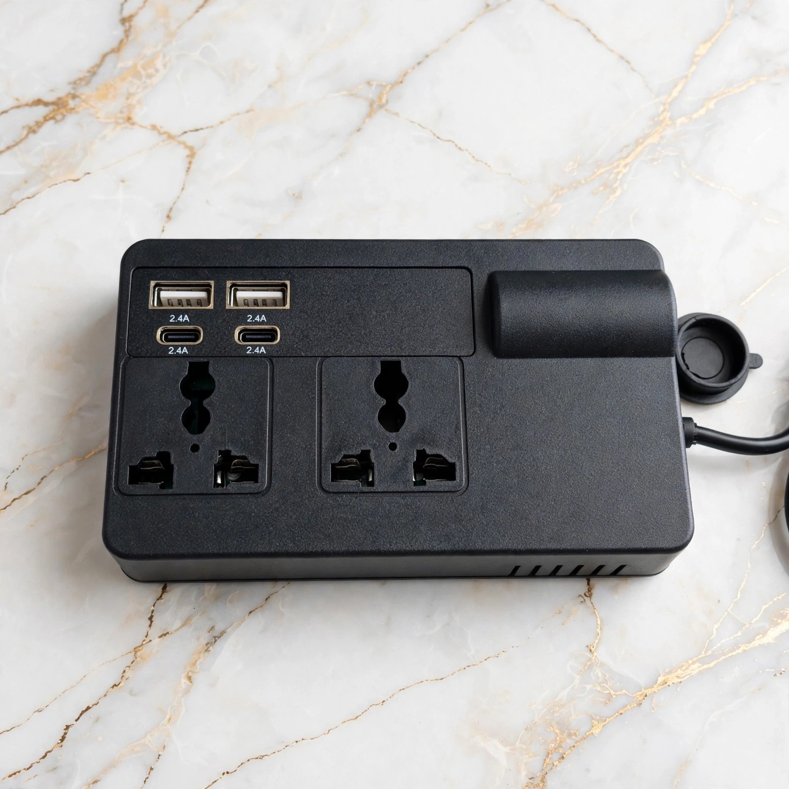 Inversor de Voltaje 200W para Carro con Tomas AC, USB y Tipo C - Imagen 3