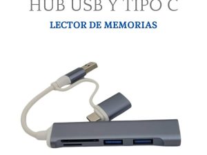 Hub usb 3.0, otg, para compu y celular, lee memorias