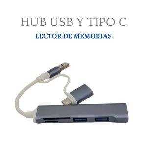 Hub usb 3.0, otg, para compu y celular, lee memorias