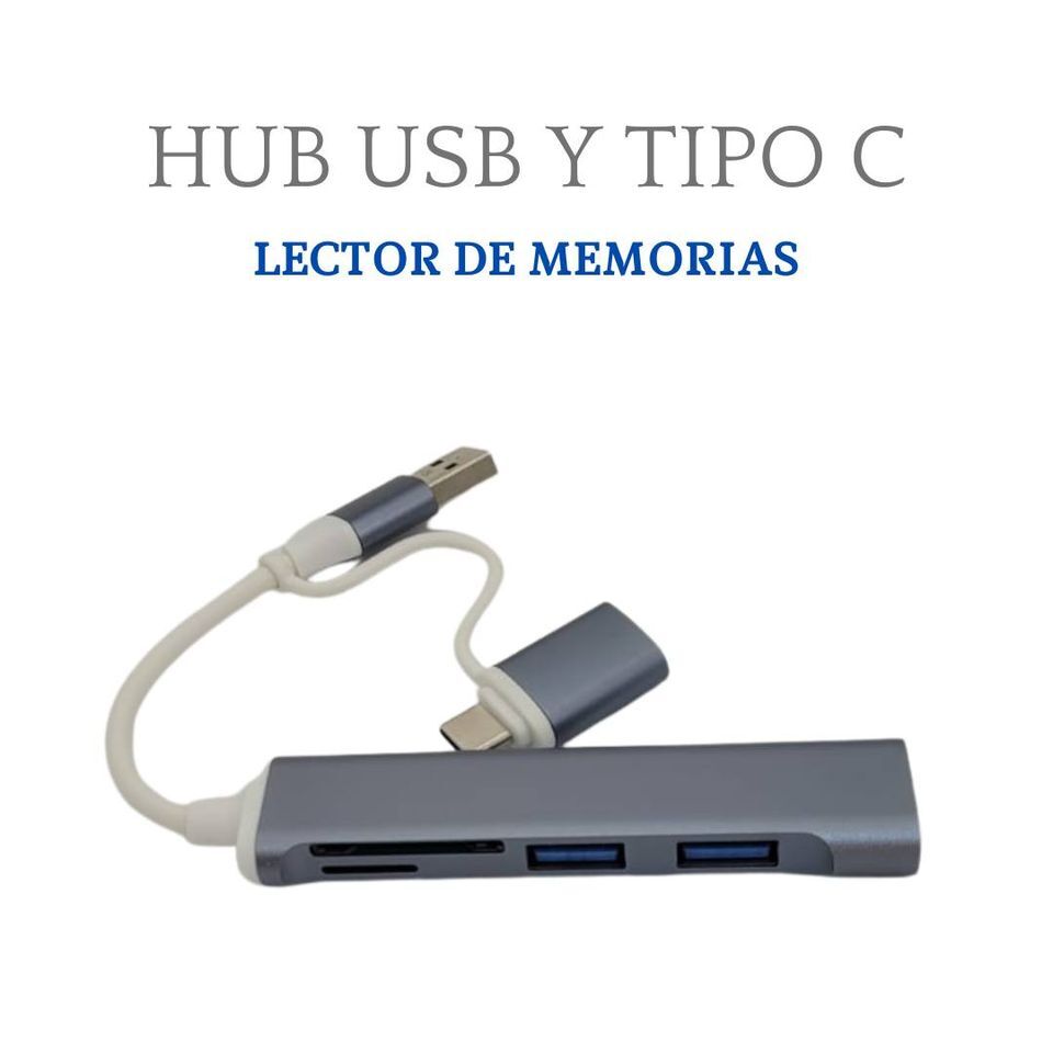 Hub usb 3.0, otg, para compu y celular, lee memorias