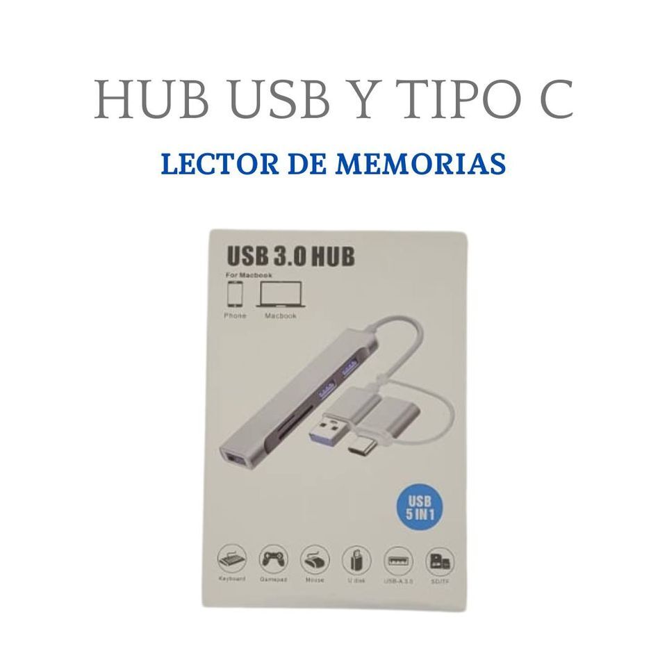 Hub usb 3.0, otg, para compu y celular, lee memorias - Imagen 3