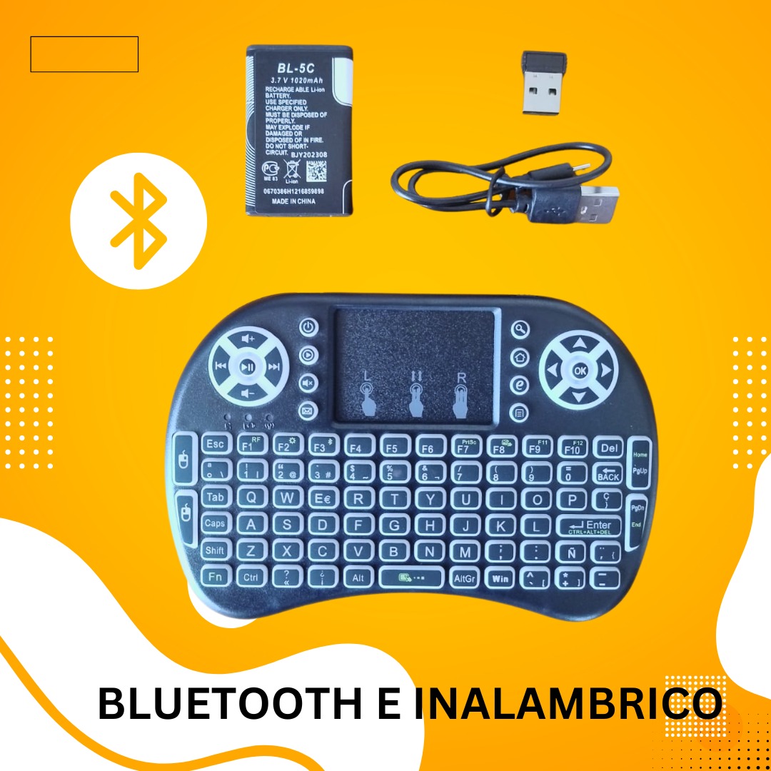 Mini Teclado / control para Smart Tv, Computadora, Laptop Tv Box, con iluminación led.