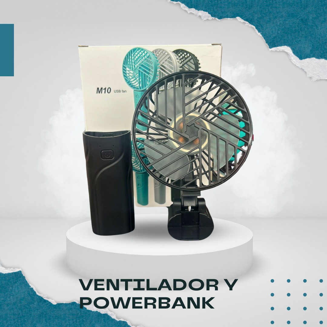 Ventilador de mano, portátil, recargable, batería de larga duración, con luz led. - Imagen 2